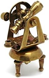 Set of 5 Nautical Miniature Christmas Tree Ornaments – Vintage Telescope, Compass, Sextant, Theodolite & Telegraph Replicas – Steampunk Maritime Decor & Collectible Gift Set