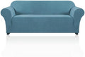 PrinceDeco Stretch Sofa Cover Slipcover 1-Piece, Spandex Jacquard Fabric Universal Couch Cover for 3 Cushion, Washable Non Slip Sofa Cover, Pet Friendly (Large Sofa 90"-100",Storm Blue)