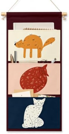IAXIC Woodland Animal Wall Organizer, Canvas Pockets for Nursery