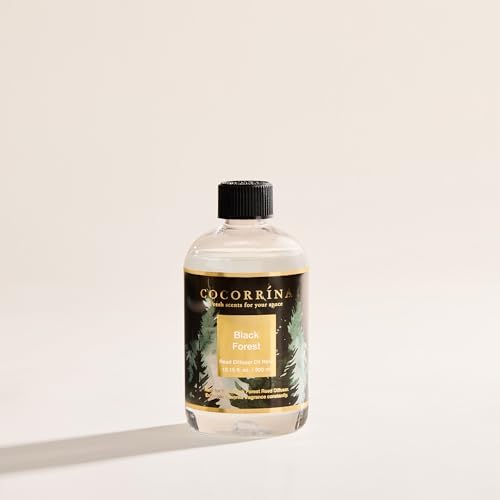 Cocorrína Reed Diffuser Refill Black Forest 10.15oz (300ml) with 8 Sticks - Premium Long-Lasting Floral Essential Oil, Home Fragrance for Bedroom, Bathroom Home Decor
