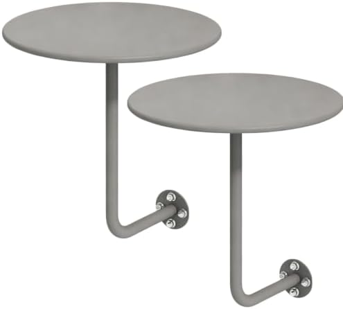 2 PS Wall Mounted Side Table Round Floating Nightstand L-Bracket Bar Table
