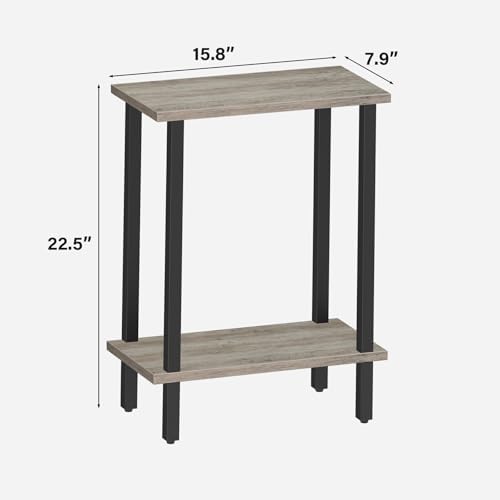 TUTOTAK Narrow Side Table Set of 2, Small End Table for Couch