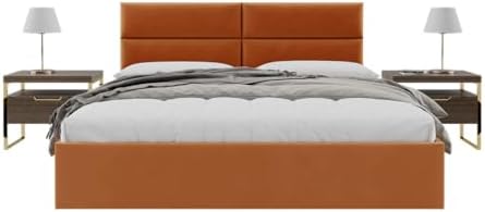 VANT Upholstered Headboard Panels, King/Twin, Velvet Rust