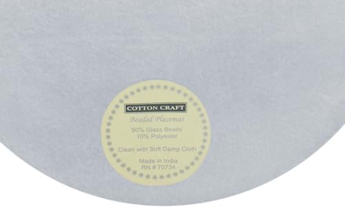 COTTON CRAFT Evil Eye Beaded Placemats - Set of 2 Charger Table Mats