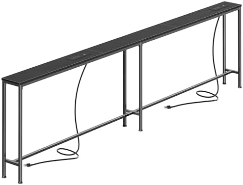 SUPERJARE 94.5 Inch Sofa Table with 2 Power Outlets and USB-C Ports