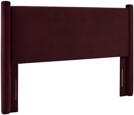 Modway Rael King Upholstered Headboard with Pillars in Mulberry – Velvet Headboard – Stain-Resistant Performance Velvet Headboard for King Size Beds