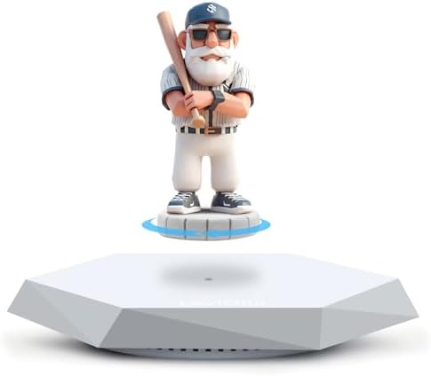 Levitating Display Stand, Magnetic Levitation for Collectibles and Model Cars, Floating Display for Toys and Figures, Hovering Platform, Maglev Rotating Levitator and Holder, White