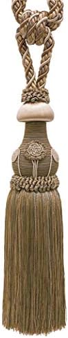 Exquisite Hand Crafted Curtain & Drapery Tassel Tieback, Tassel Length 12" (30.5cm), 32" Spread (81cm) (Style# TBBL1) Taupe Beige Multicolor #7245 (Light Beige, Dark Beige) Sold Individually