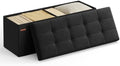 SONGMICS 43.3 Inches Folding Storage Ottoman Bench, Load 660 lb