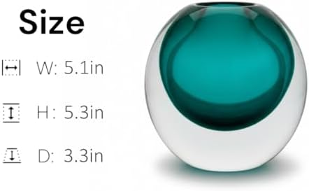 Teal Glass Vase, DIY Empty Reed Diffuser Bottle for Essential Oils, 200mL, Aromatherapy, Modern Home Decor