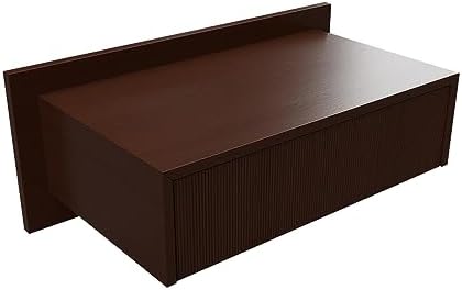 VANT 39 in Floating Wall Mounted Nightstand with Drawer, Oak Walnut Brown