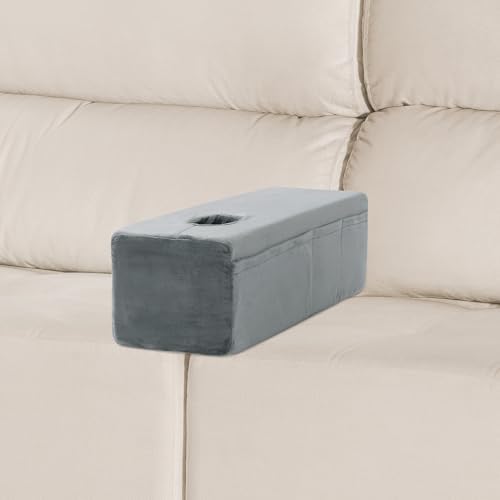 HOMBYS Removable Couch Armrest Pillow with Cup Holder and Side Pockets