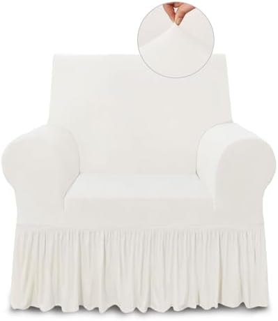 NICEEC White Armchair Covers Arm Chair Cover Armchair Slipcovers with Skirt