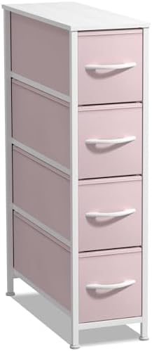 Sorbus 4-Drawer Narrow Dresser for Bedroom (Pink)