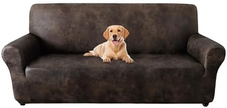 ANARACHON 1-Piece Leather-Look Sofa Cover,Sofa Slipcover Width 78"-88"