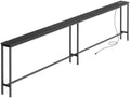 Huuger 102.4 Inch Console Table, Skinny Sofa Table with Charging Station