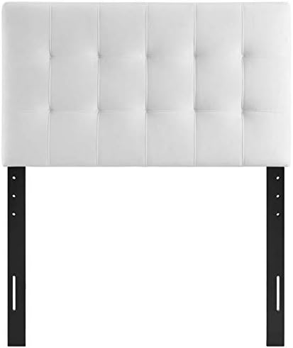 Modway Lily Biscuit Tufted Twin Performance Velvet Headboard, White