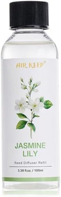 Airkeep Reed Diffuser Oil Refill/Jasmine Lily/3.38oz（100ml/1 Pack/Scented Oil Refill for Reed Diffuser Home Fragrance for Bedroom, Bathroom Office Home Decor