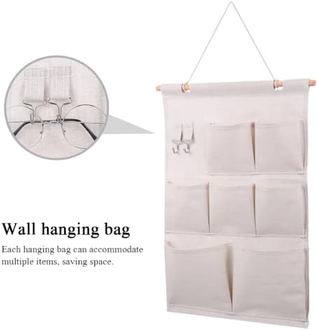 PRETYZOOM Wall Pocket Organizer Over The Door Hanging Magazine Storage Pockets Also Suitable for Remotes Mail Pens Glasses 20.47 X 13.77 Inch