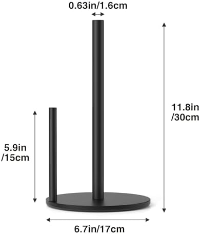 Paper Towel Holder Black Stainless Steel Kitchen Countertop Roll Organizer
