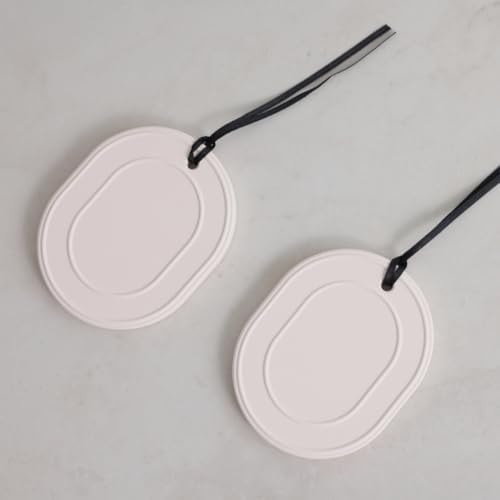 Hanging Aroma Stone Diffuser, Odor Eliminator & Air Freshener for Closet, Suitcase, Drawer, Passive Ceramic, Reusable, 2 Pack
