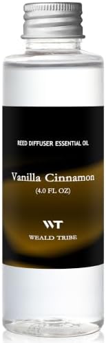 WEALD TRIBE Vanilla Cinnamon Scent Reed Diffuser Oil Refill with 6 Sticks