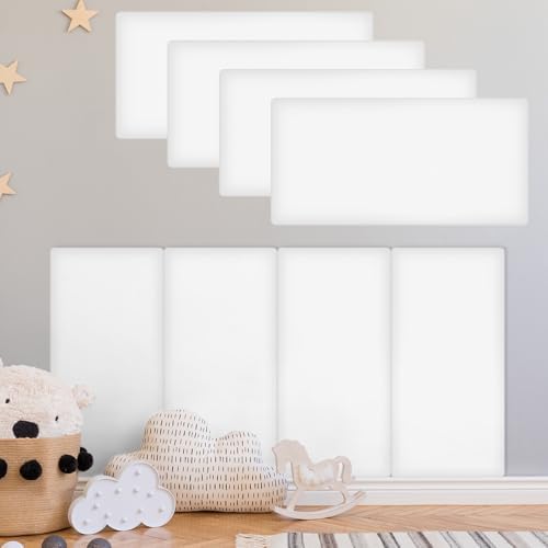 Hahafelt 8 Pack Wall Padding Headboard 15.75" x 7.87" x 1.18" White