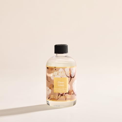 Cocorrína Reed Diffuser Refill Clean Linen 10.15oz (300ml) with 8 Sticks - Premium Long-Lasting Scented Oil, Home Fragrance for Bedroom, Bathroom Home Decor