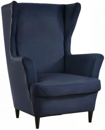 HZDHCLH Wingback Chair Slipcovers 2 Piece,Stretch Spandex Wingback Chair Covers for Living Room Armchair,Washalbe Sofa Slipovers (Navy Blue)
