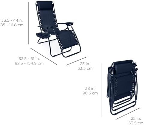 Best Choice Products Zero Gravity Chair Recliner, Navy
