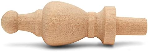 Small Wood Finials, 2-7/8 inch Wooden Finials for Crafting, DIY Dcor, and Wooden Finial Crafts, Pack of 50, by Woodpeckers