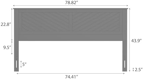 ComfIQ Serene Wood Panel Headboard with Chevron Scoring, King, White