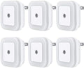 Uigos LED Night Light Lamp with Smart Sensor Dusk to Dawn Sensor, Daylight White, 0.5W Plug-in, 6-Pack