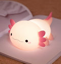 Cute Axolotl Night Light, Squishy Silicone Axolotl LED Night Lamp, Novelty Nursery Nightlight for Kids, Rechargeable Animal Touch Lamp Bedside Lamp 2 Levels Dimmable Room Decor Gifts for Girl Boy Baby