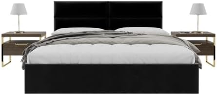 Vänt Wall Mounted Headboard Panels, King/Twin, Velvet Black
