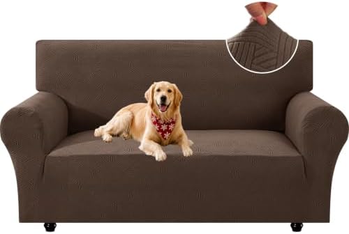 XINEAGE Loveseat Slipcover Pet Friendly, Stretch Couch Cover,Coffee