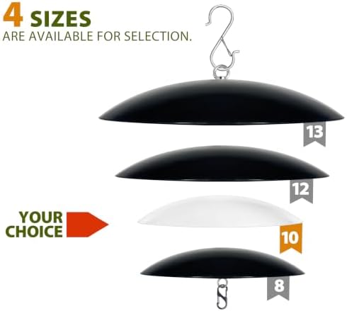 10" Bird Feeder Rain Guard, Hummingbird Feeder Shade Dome Cover, Hanging Baffle for Bird Feeder Pole,Smart Birds Feeder's Umbrella(Translucent), 4 Pack