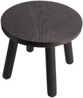 Round Solid Wooden Stool,Plant Stand,Step Stool,Black,9.3" H