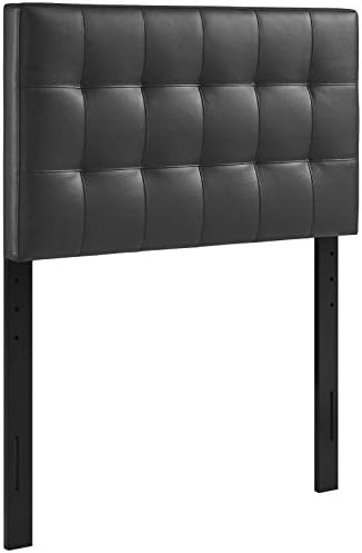 Modway Lily Tufted Faux Leather Upholstered Twin Headboard in Black