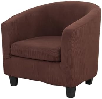 NILUOH 2 Piece Tub Chair Covers with Cushion Cover Soft Stretch Club Chair Slipcover Furniture Protector with Elastic Bottom Spandex Couch Covers for Bar Counter Living Room