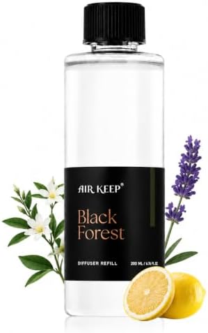 Airkeep Black Forest Reed Diffuser Refill – 6.76 fl oz – Premium Scented Oil for Home Aromatherapy – Long-Lasting Fragrance for Reed Diffusers – Perfect for Bathroom, Bedroom & Home Decor