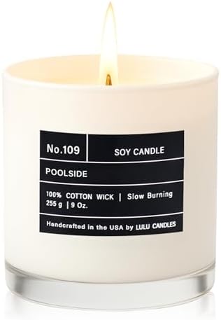 Lulu Candles | Poolside | Luxury Scented Soy Jar Candle | Hand Poured in The USA | Highly Scented & Long Lasting (9 Oz.)