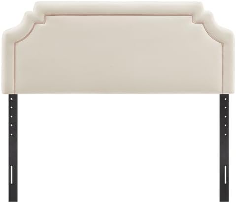 Modway Magnolia King Size Stain-Resistant Performance Velvet Headboard in Alabaster Pink - Padded Cushioned Headboard with Adjustable Mounting Positions