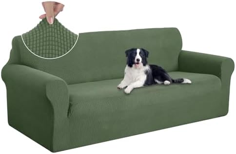 U-NICE HOME Oversized Stretch Couch Cover Slipcover, Loden Frost