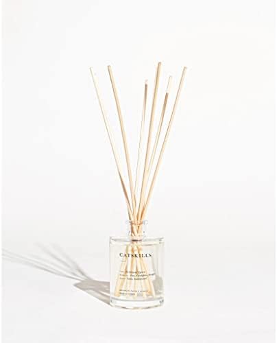 Brooklyn Candle Studio Reed Scent Diffuser - Catskills - Relaxing Oil Diffuser, Cedar, Cypress & Juniper Fragrance, 8 Rattan Diffuser Reeds, Clean Ingredients - 3.7oz
