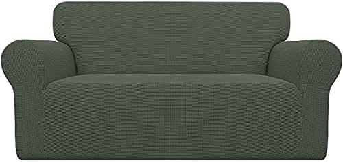 Easy-Going Stretch Loveseat Couch Covers Washable Olive Green