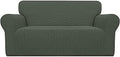 Easy-Going Stretch Loveseat Couch Covers Washable Olive Green