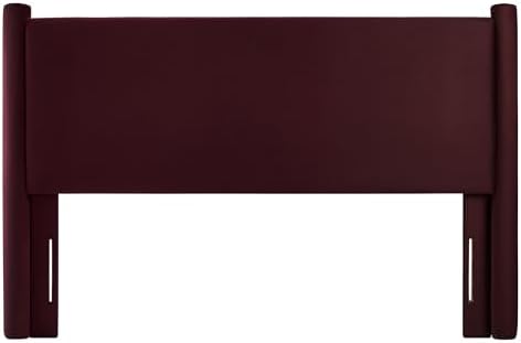Modway Rael King Upholstered Headboard with Pillars in Mulberry – Velvet Headboard – Stain-Resistant Performance Velvet Headboard for King Size Beds