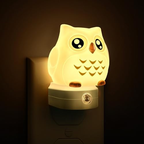 L LOHAS LED Night Light for Kids, 3D Owl Night Light Plug in Wall