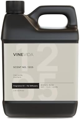 VINEVIDA [32 Fl Oz] Scent NO. 1205 Fragrance Oil for Cold Air Diffusers, Aromatic Notes of Dark Musk Oud Wood, Essential Oils for Diffuser Oil Refill & Air Freshener Room Spray
